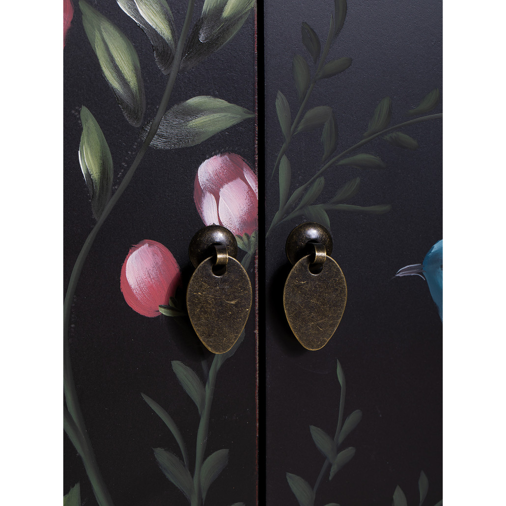 Комод деревянный Tits on flowers