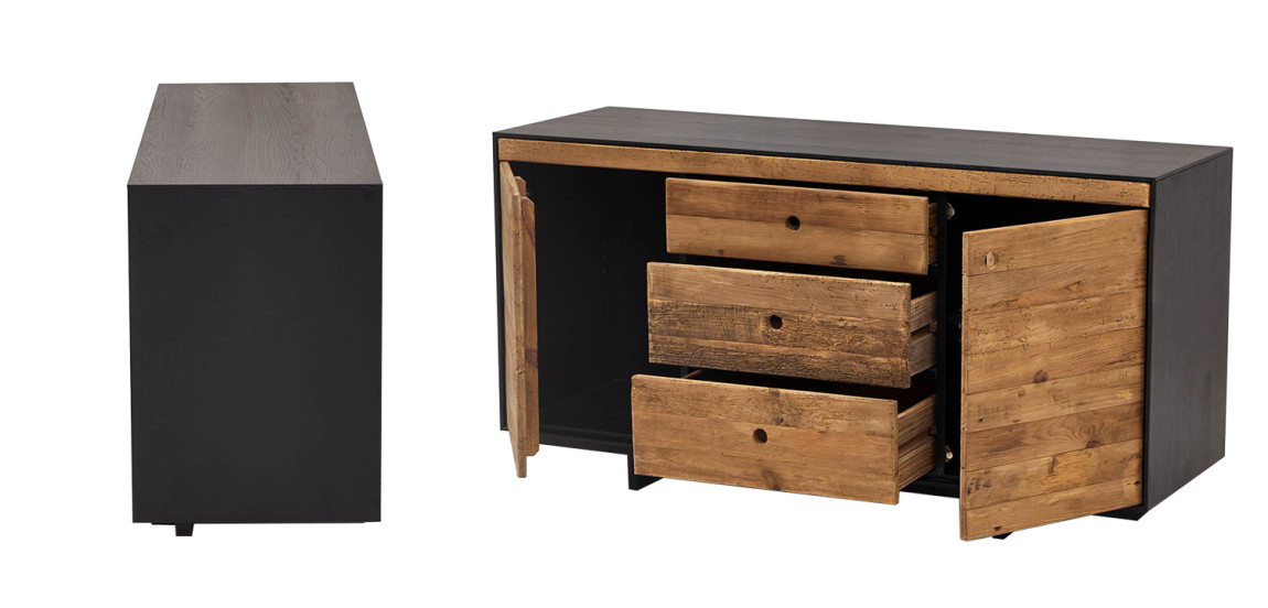 Комод деревянный с 2-мя дверцами и 3-мя ящиками Russell Chest of Drawers