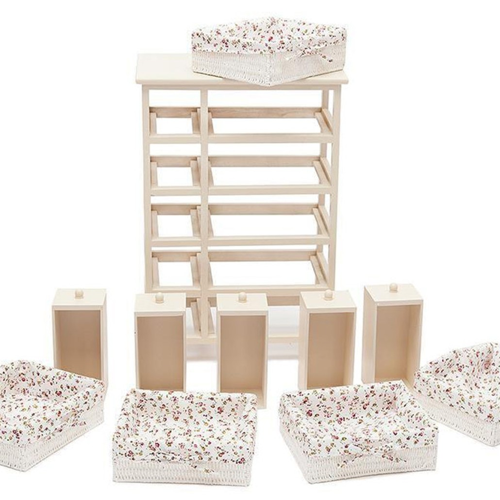 Комод детский в стиле прованс Provence Butter White Boxes with 'Roses' Buskets