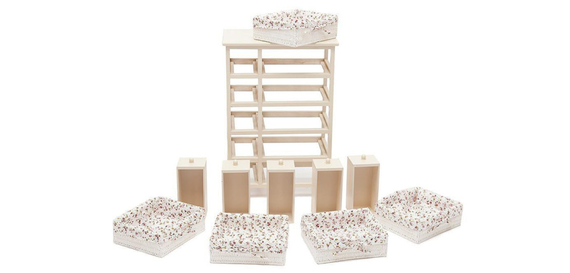 Комод детский в стиле прованс Provence Butter White Boxes with 'Roses' Buskets