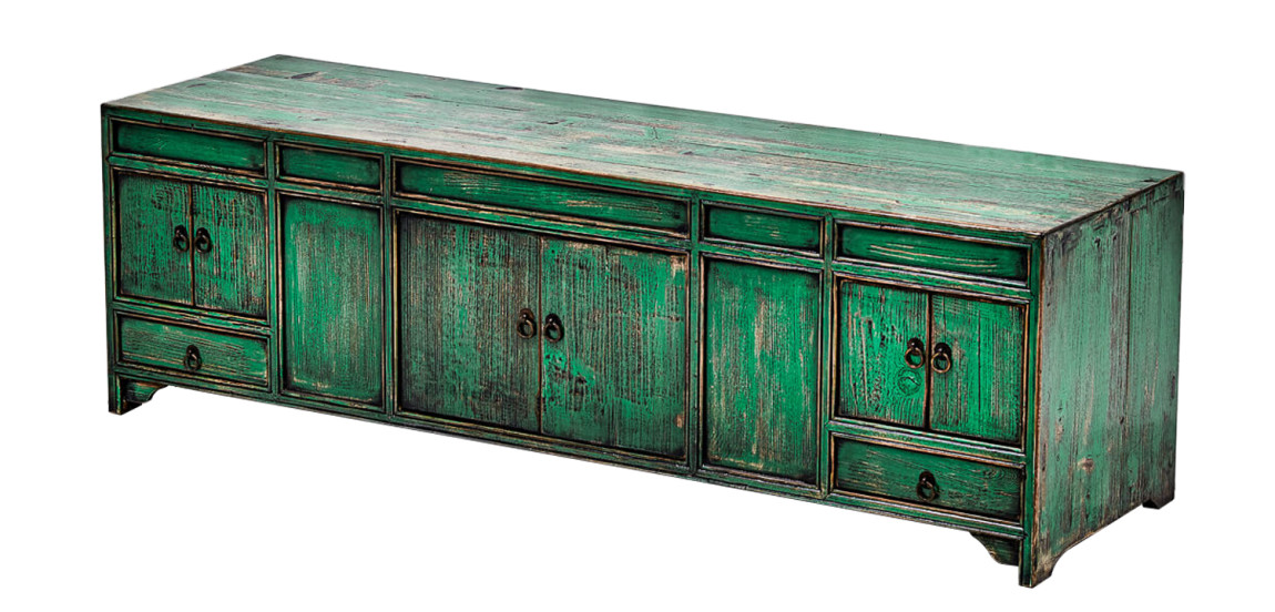Комод длинный в винтажном стиле Holden Loft Chest of Drawers Green