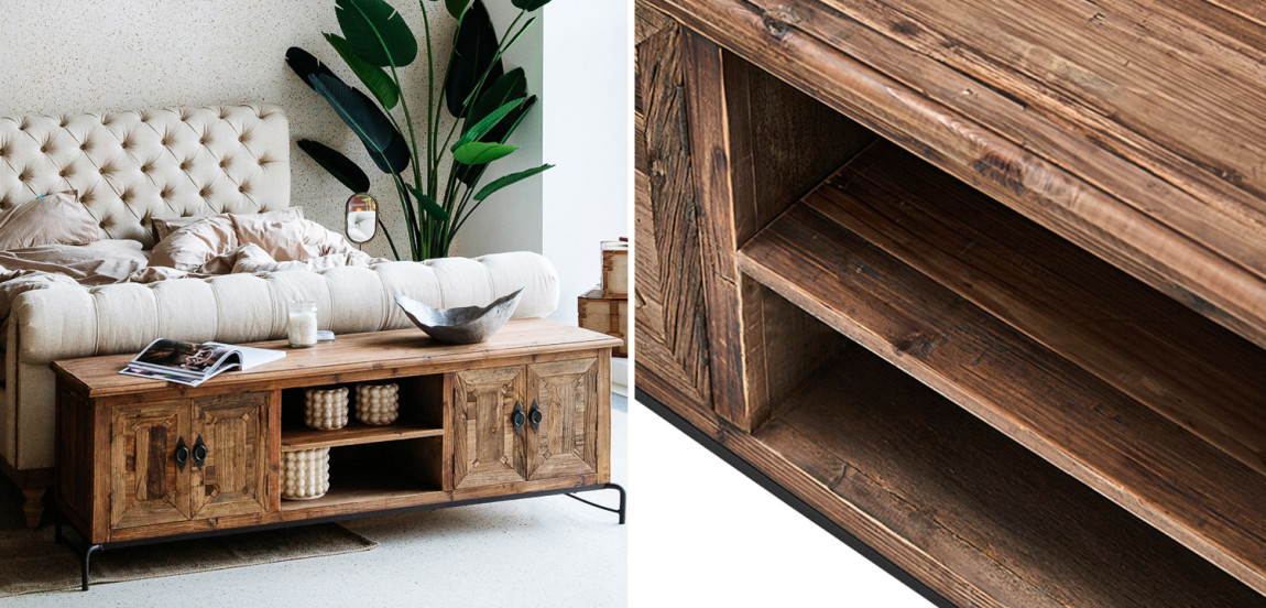 Комод длинный в стиле лофт Ennio Wood Commode