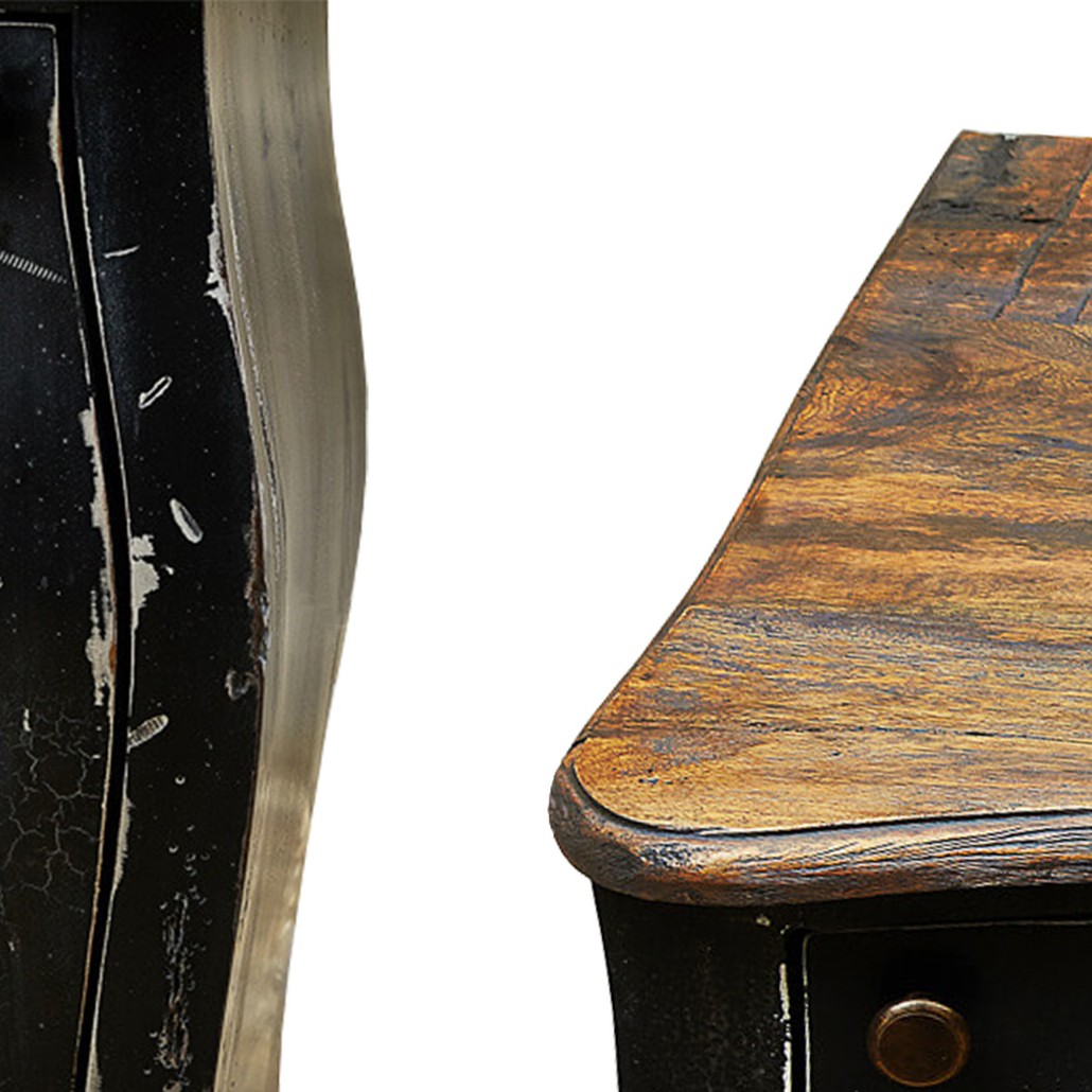 Комод длинный в стиле прованс Black Vintage Commode Черный