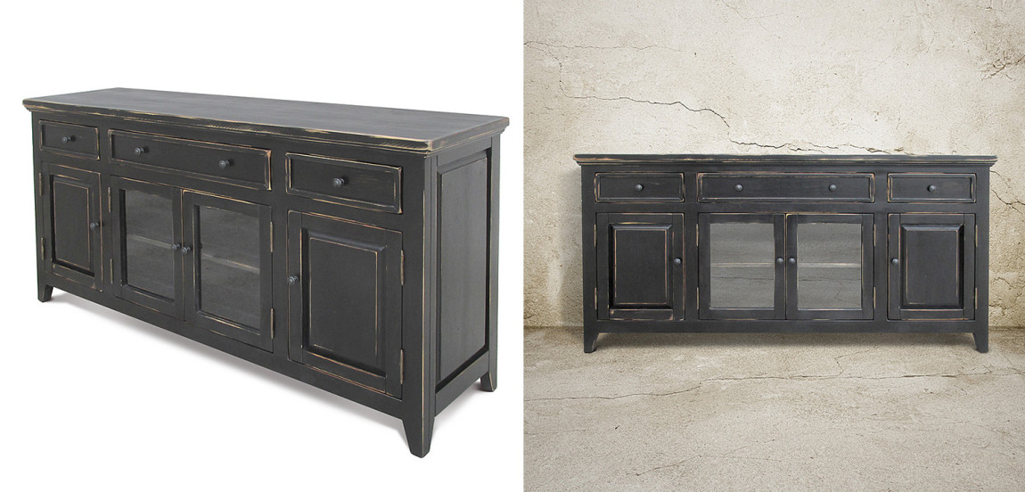 Комод длинный в стиле прованс Geronimo Provence HARMONIE Weathered Charcoal long