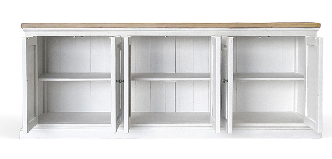 Комод длинный в стиле прованс Lazzaro Provence HARMONIE Antique White Белый