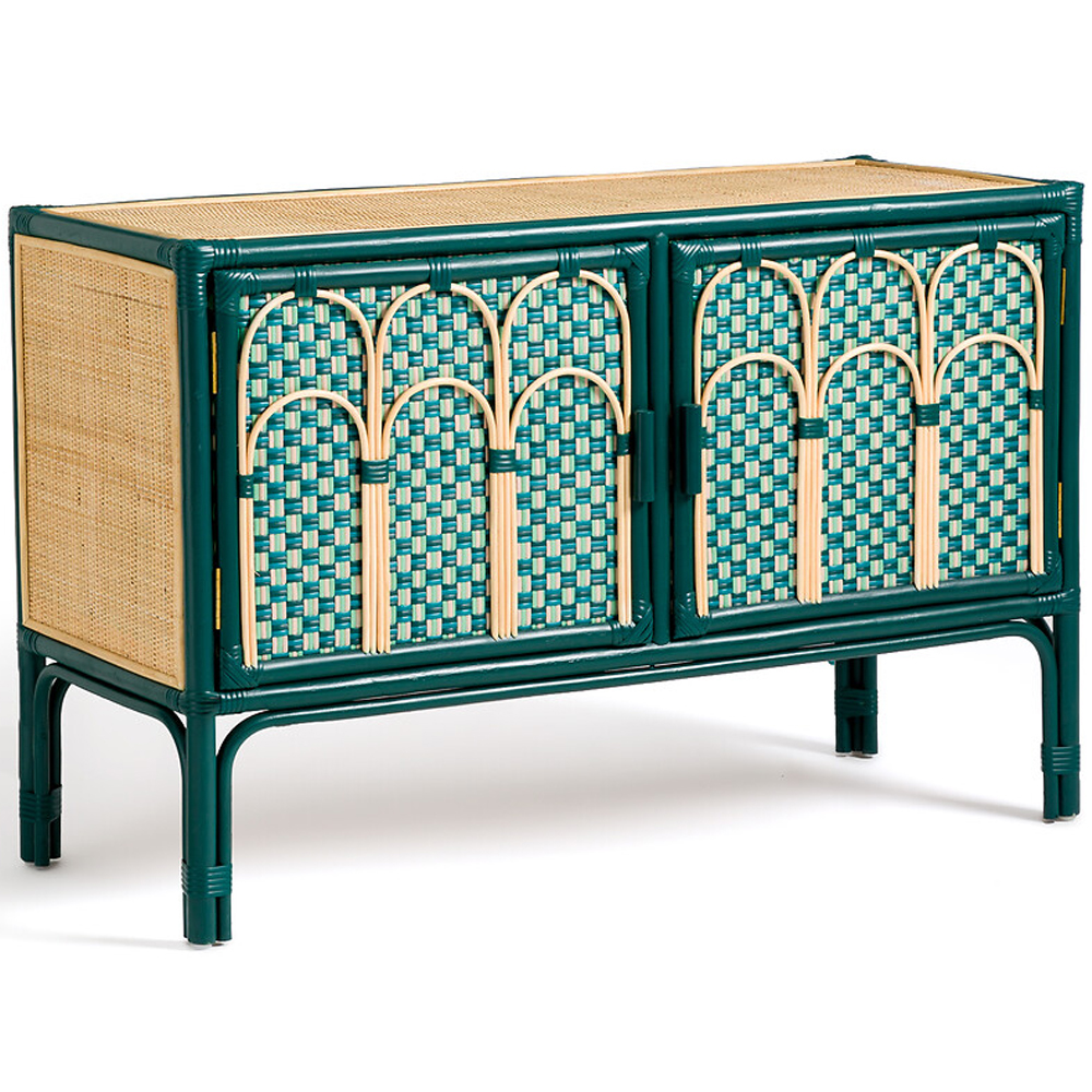 Комод для посуды из ротанга Felice Rattan Green