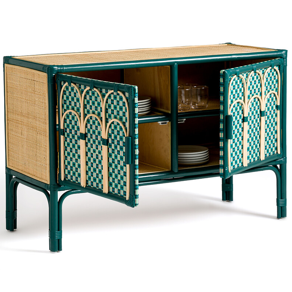 Комод для посуды из ротанга Felice Rattan Green