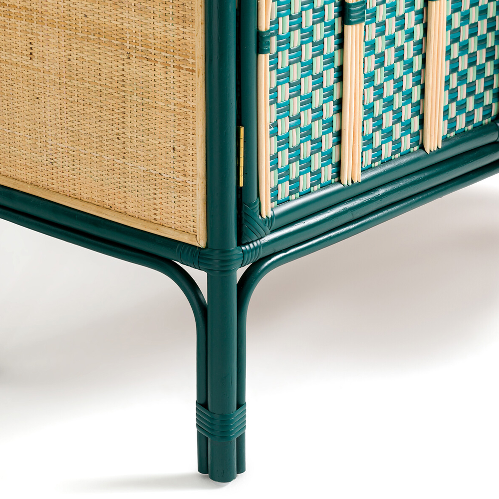 Комод для посуды из ротанга Felice Rattan Green