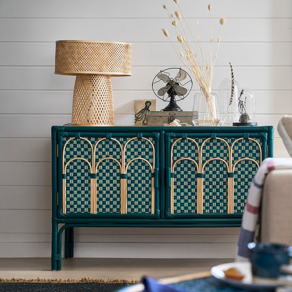 Комод для посуды из ротанга Felice Rattan Green