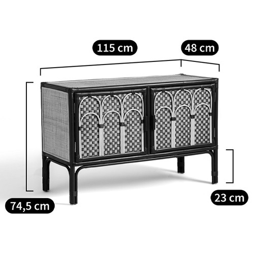 Комод для посуды из ротанга Felice Rattan Green