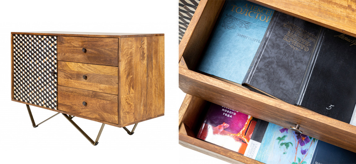 Комод из массива Bone Inlay