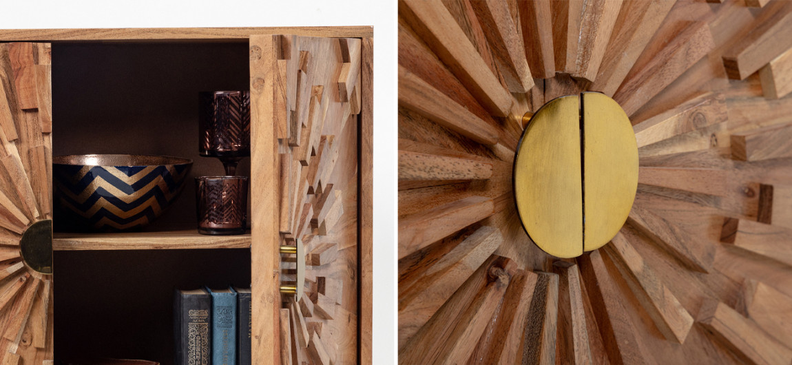 Комод из массива манго с фактурным фасадом Timelapse