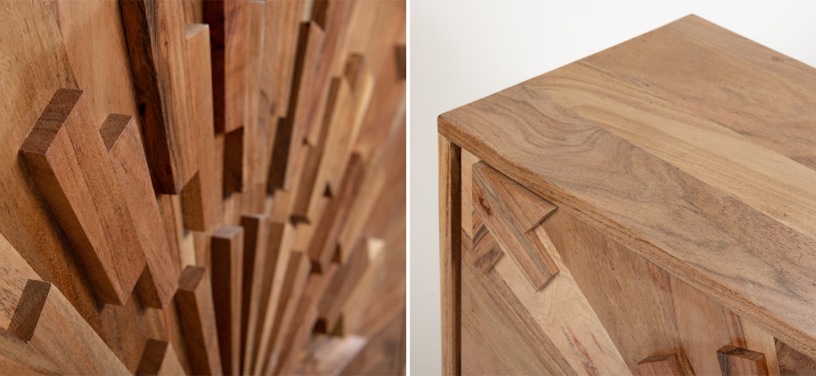 Комод из массива манго с фактурным фасадом Timelapse