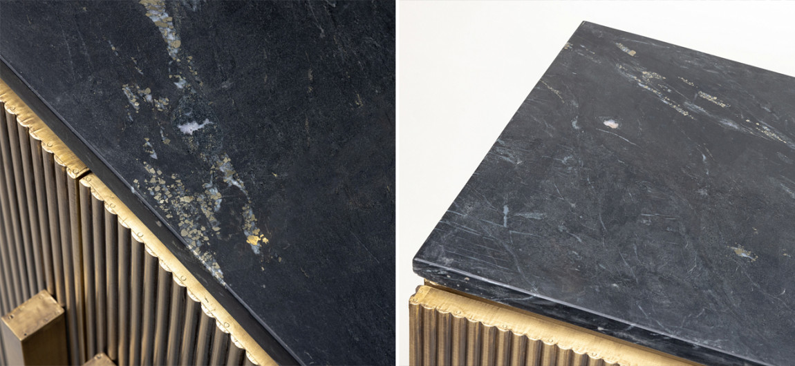 Комод из массива со столешницей из мрамора Nocturne