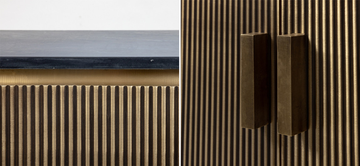 Комод из массива со столешницей из мрамора Nocturne