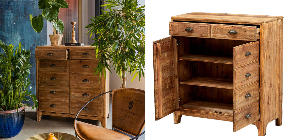 Комод из массива сосны в стиле лофт Pauley Loft Chest of Drawers