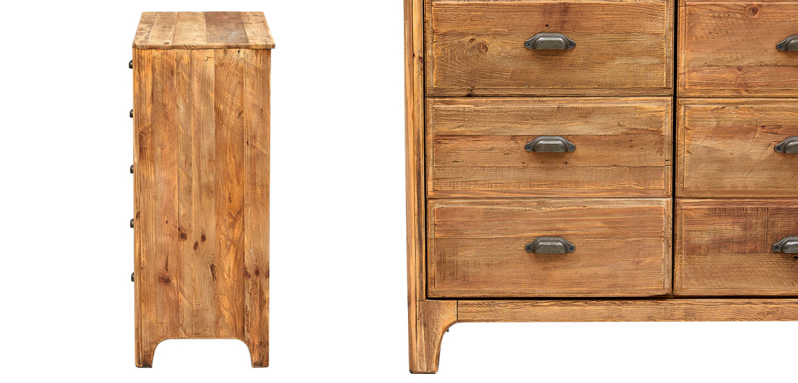 Комод из массива сосны в стиле лофт Pauley Loft Chest of Drawers