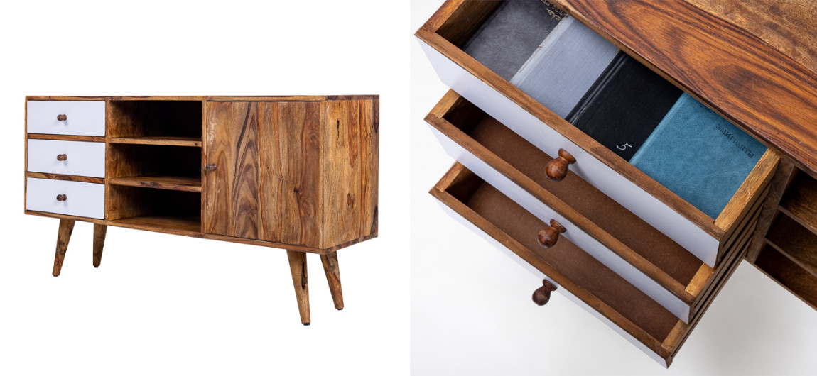 Комод из натурального дерева Texture Contrast