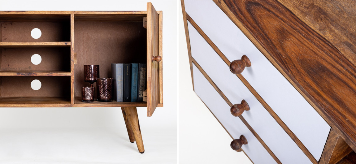 Комод из натурального дерева Texture Contrast