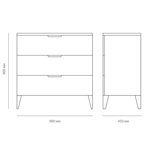 Комод коричневого цвета с 3-мя ящиками Harper Line