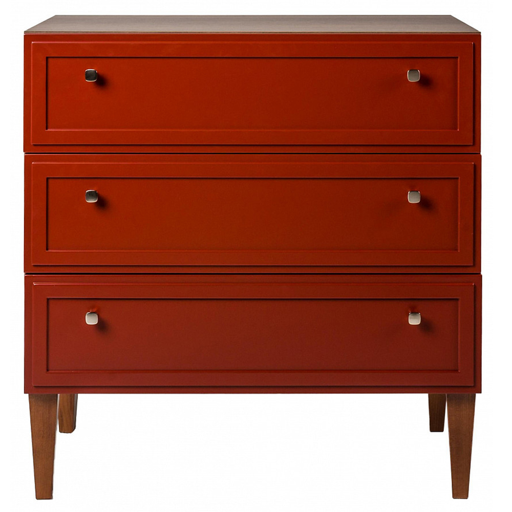 Комод красный из массива бука с 3-мя ящиками Wenge Light