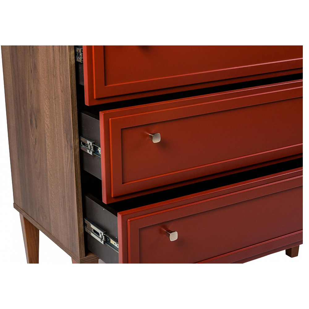 Комод красный из массива бука с 3-мя ящиками Wenge Light