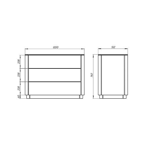 Комод с 3-мя выдвижными ящиками Tammi ширина 120 см