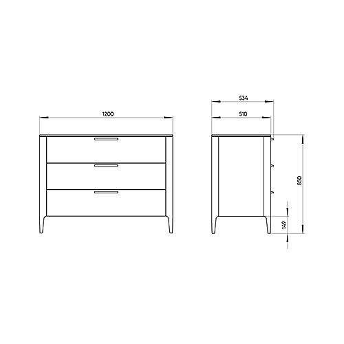 Комод с 3-мя выдвижными ящиками Type ширина 120 см