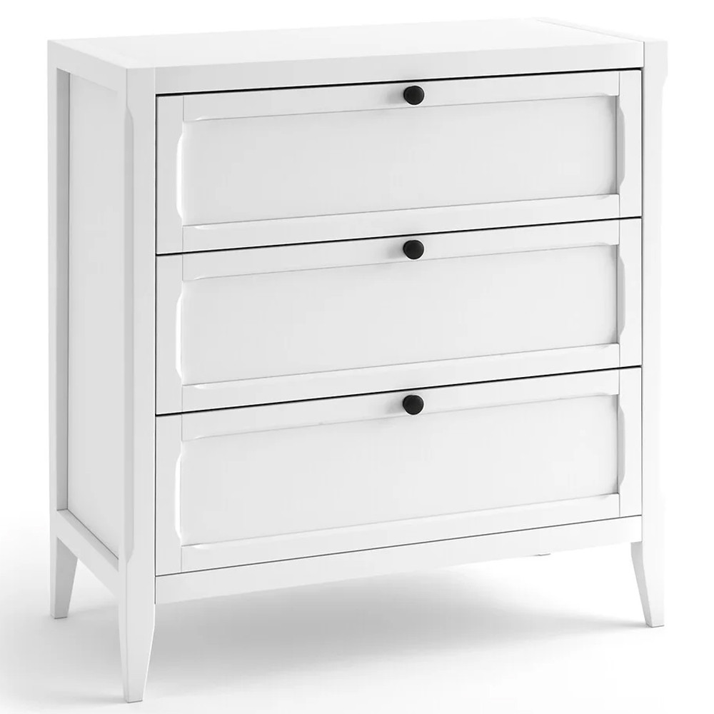Комод с 3-мя ящиками белый Silva White Chest of Drawers