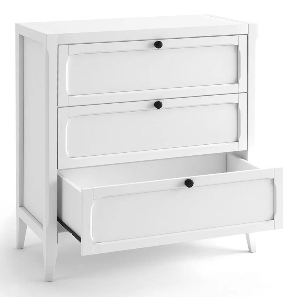 Комод с 3-мя ящиками белый Silva White Chest of Drawers