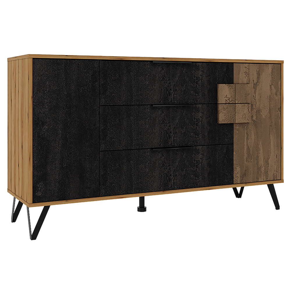 Комод с 3-мя ящиками и дверцей Stone Effect