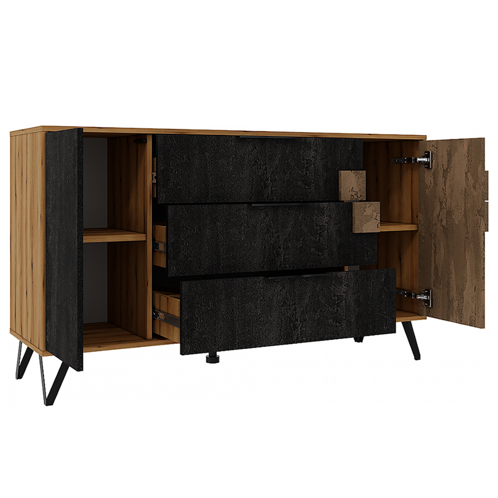 Комод с 3-мя ящиками и дверцей Stone Effect