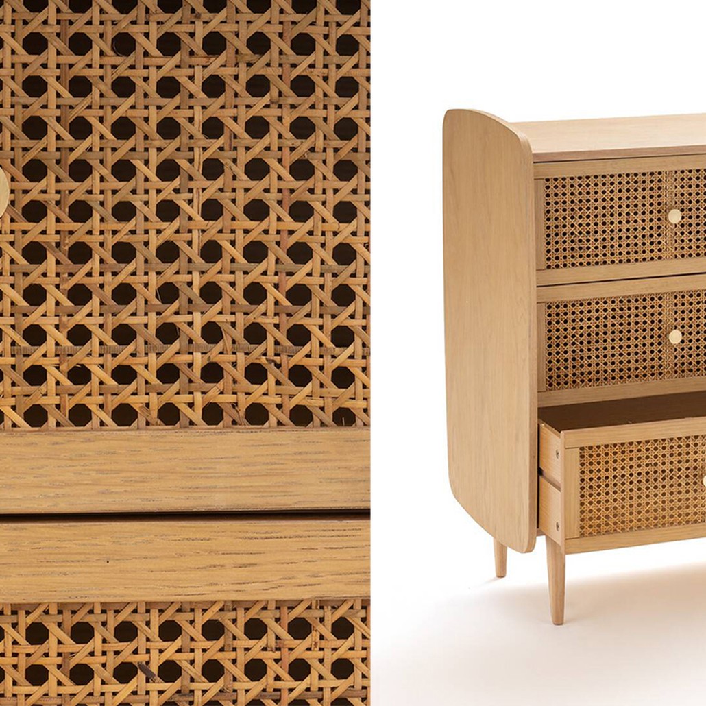 Комод с 3-мя ящиками из плетеного ротанга Aelius Rattan Wicker Chest of drawers