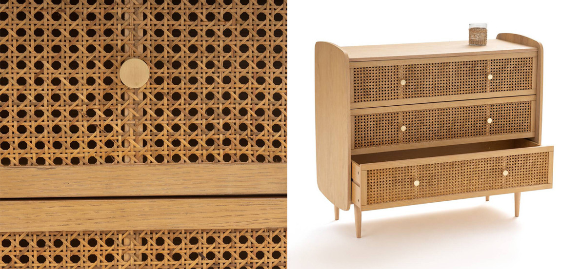 Комод с 3-мя ящиками из плетеного ротанга Aelius Rattan Wicker Chest of drawers