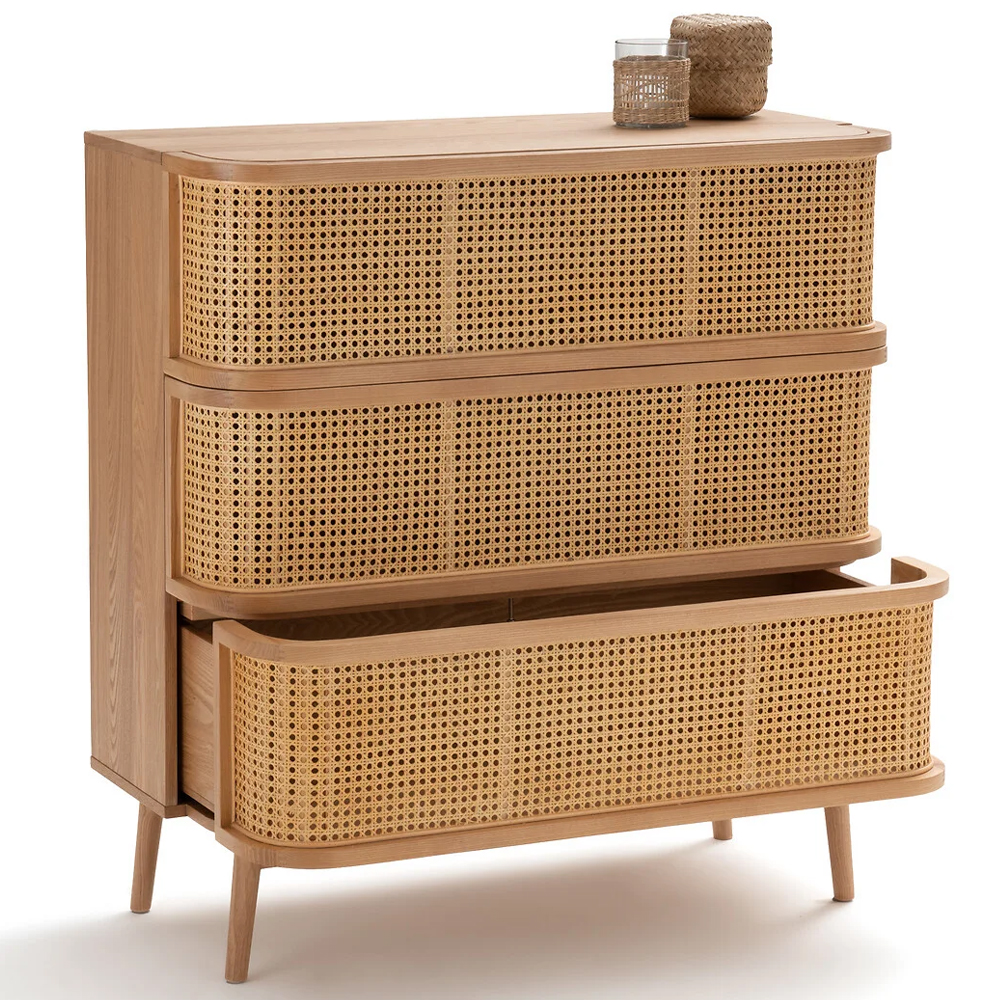 Комод с 3-мя ящиками из плетеного ротанга Ruiz Light Chest of Drawers