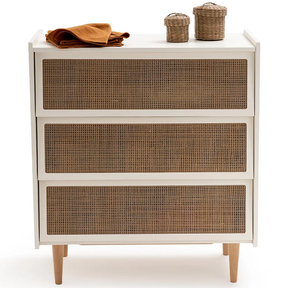 Комод с 3-мя ящиками из ротанга Blais Cream Wicker Furniture