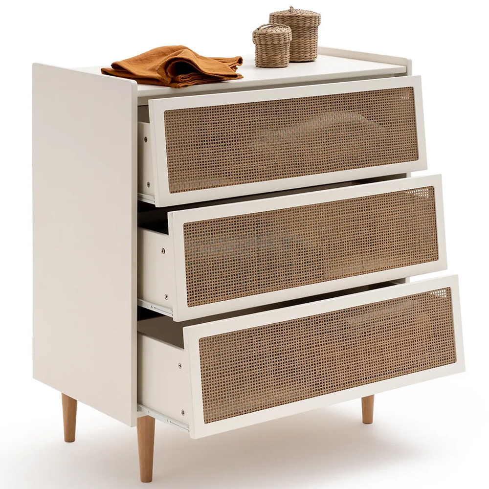 Комод с 3-мя ящиками из ротанга Blais Cream Wicker Furniture