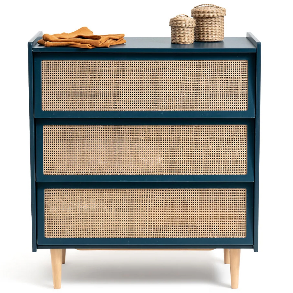 Комод с 3-мя ящиками из ротанга Blais Deep Blue Wicker Furniture