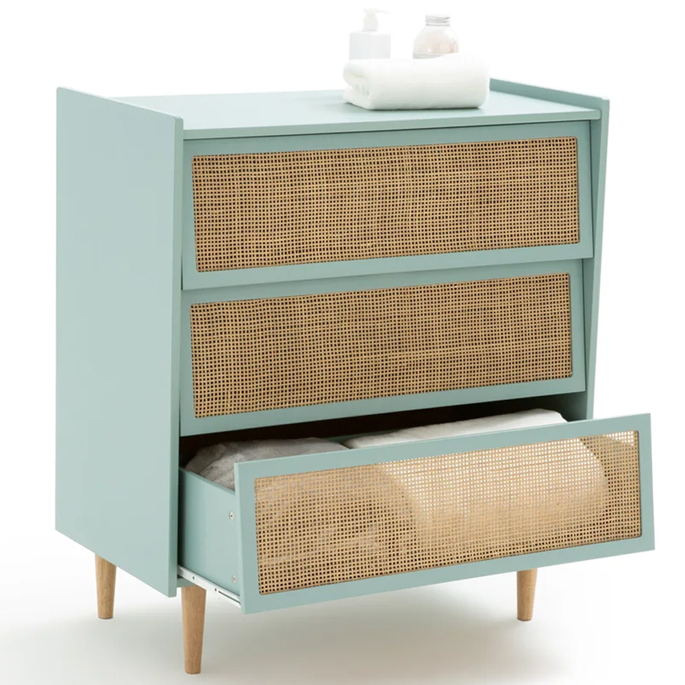 Комод с 3-мя ящиками из ротанга Blais Turquoise Wicker Furniture