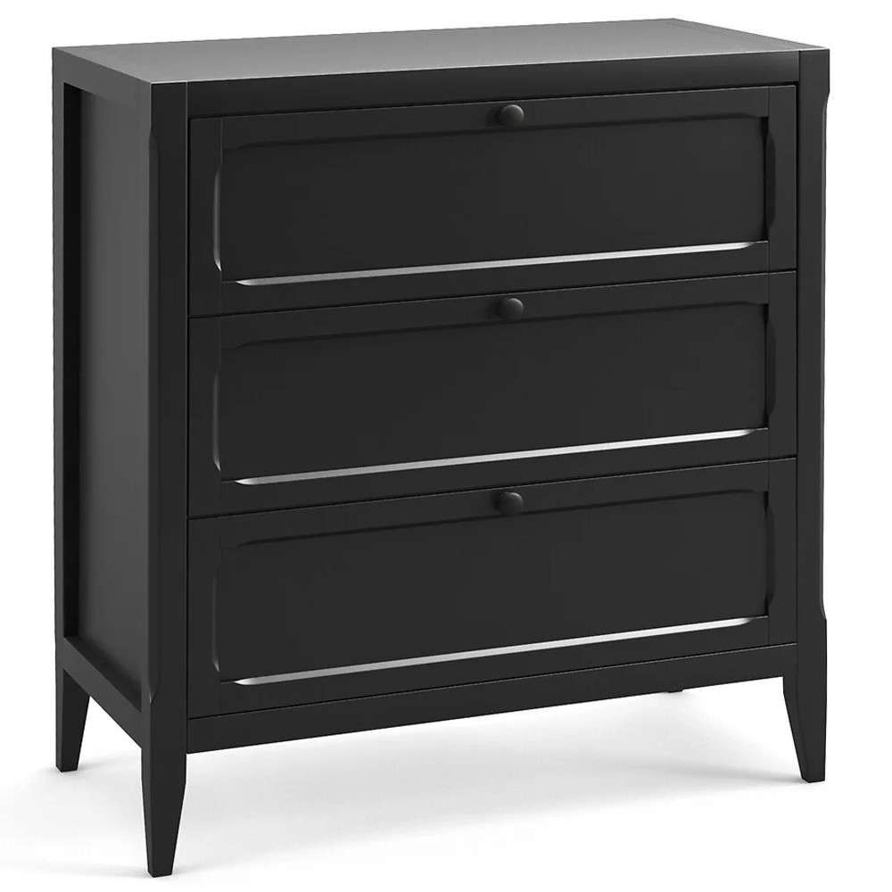 Комод с 3-мя ящиками черный Silva Black Chest of Drawers