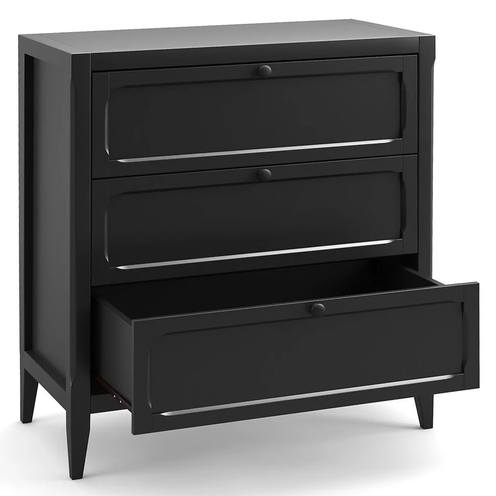 Комод с 3-мя ящиками черный Silva Black Chest of Drawers