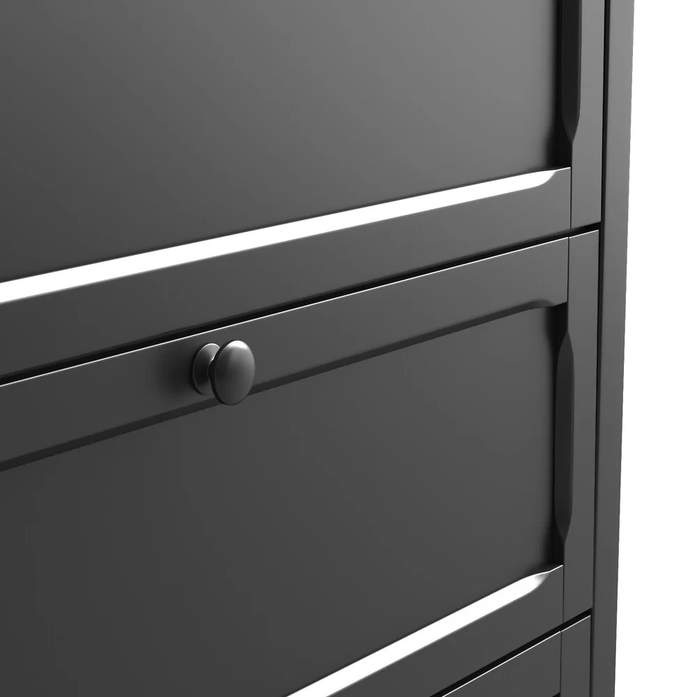 Комод с 3-мя ящиками черный Silva Black Chest of Drawers