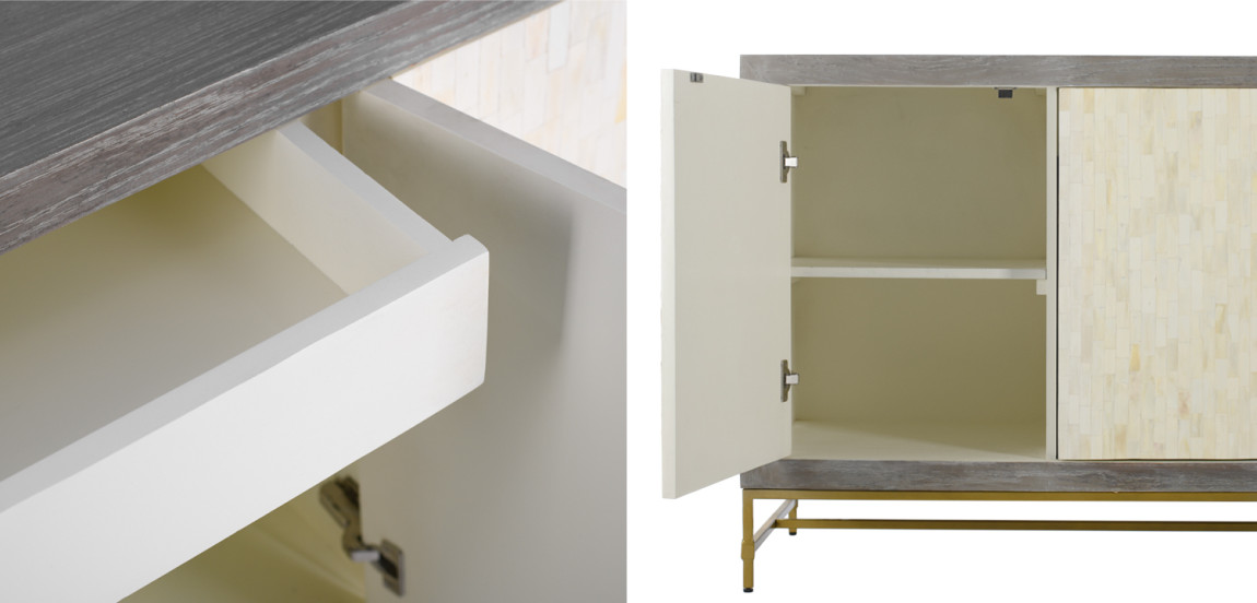 Комод с 4-мя дверцами инкрустированными костью Bone Inlay 4 Drawers