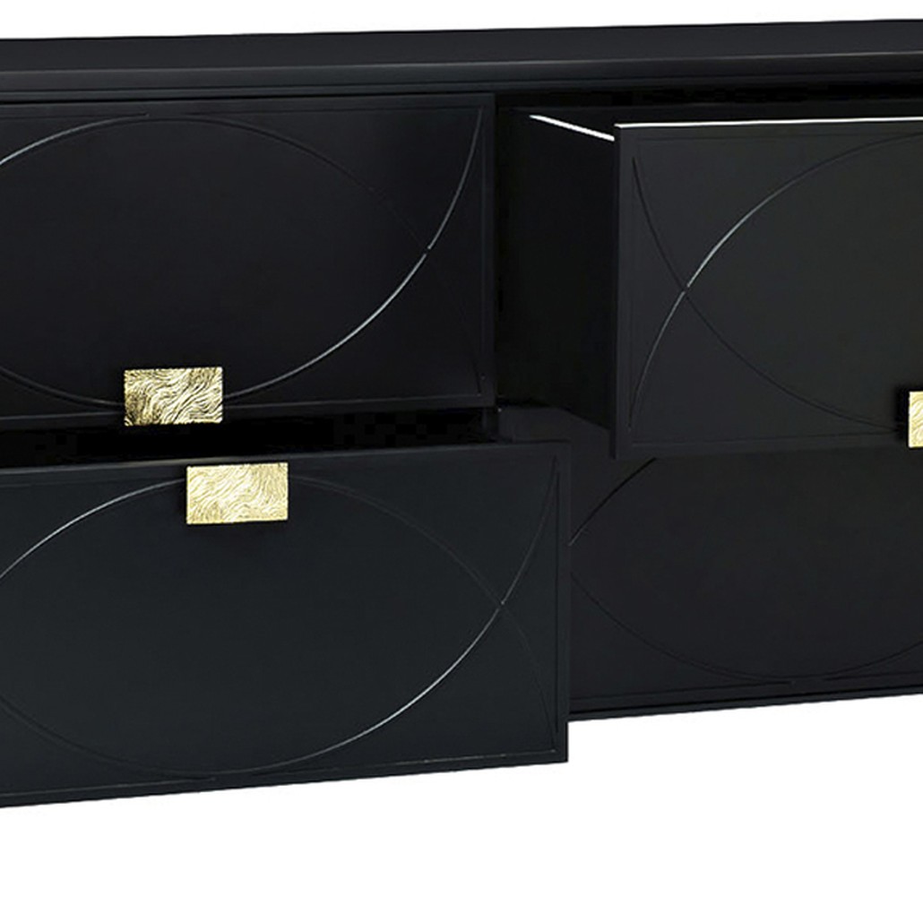 Комод с 4-мя ящиками Amelie Black Chest of Drawers Черный