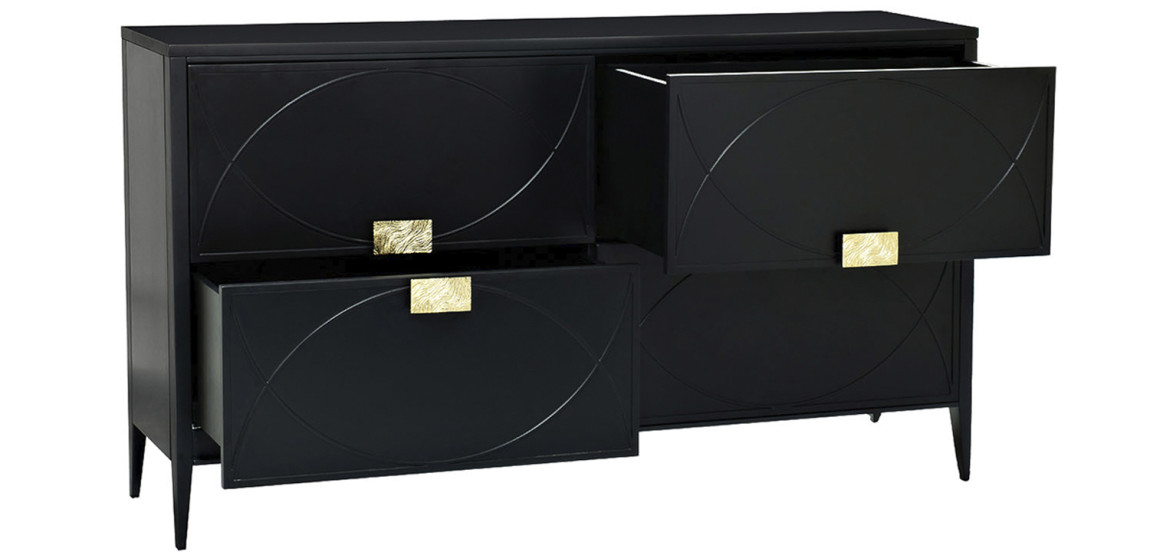 Комод с 4-мя ящиками Amelie Black Chest of Drawers Черный