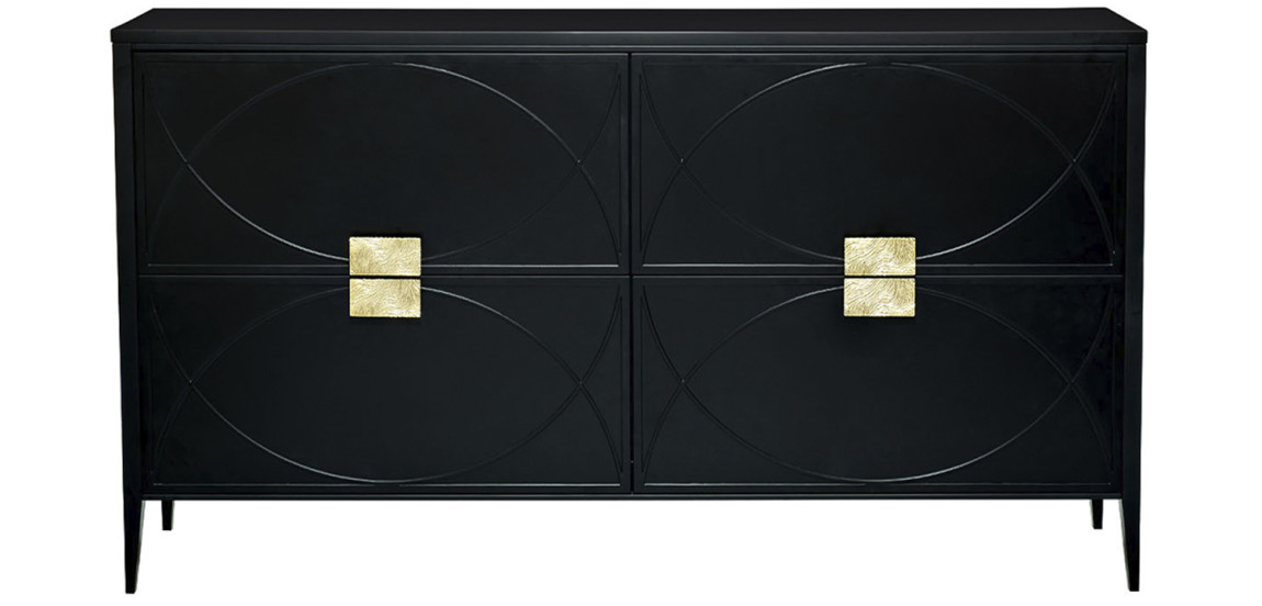 Комод с 4-мя ящиками Amelie Black Chest of Drawers Черный