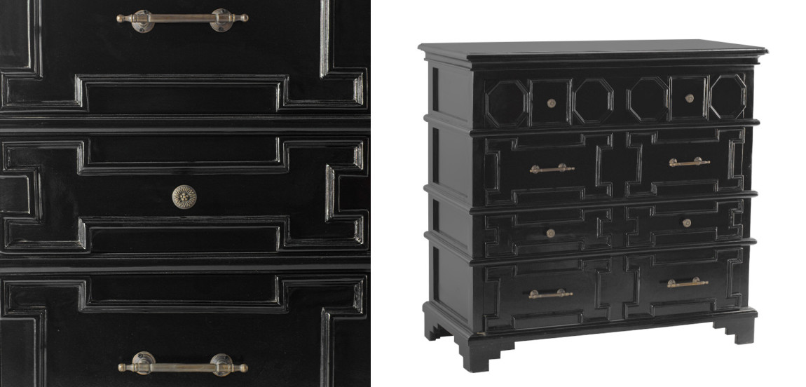 Комод с 4-мя ящиками Chest Beaux Art Черный