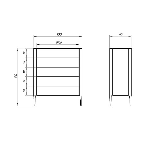 Комод с 5-ю выдвижными ящиками Type ширина 100 см