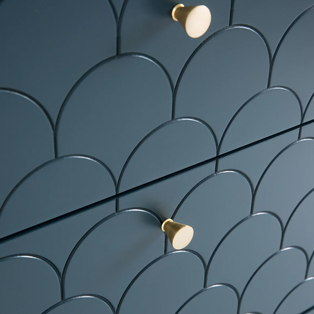 Комод с 6 выдвижными ящиками Scale Ornament Blue Chest of Drawers