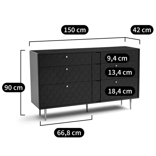 Комод с 6 выдвижными ящиками Scale Ornament Blue Chest of Drawers